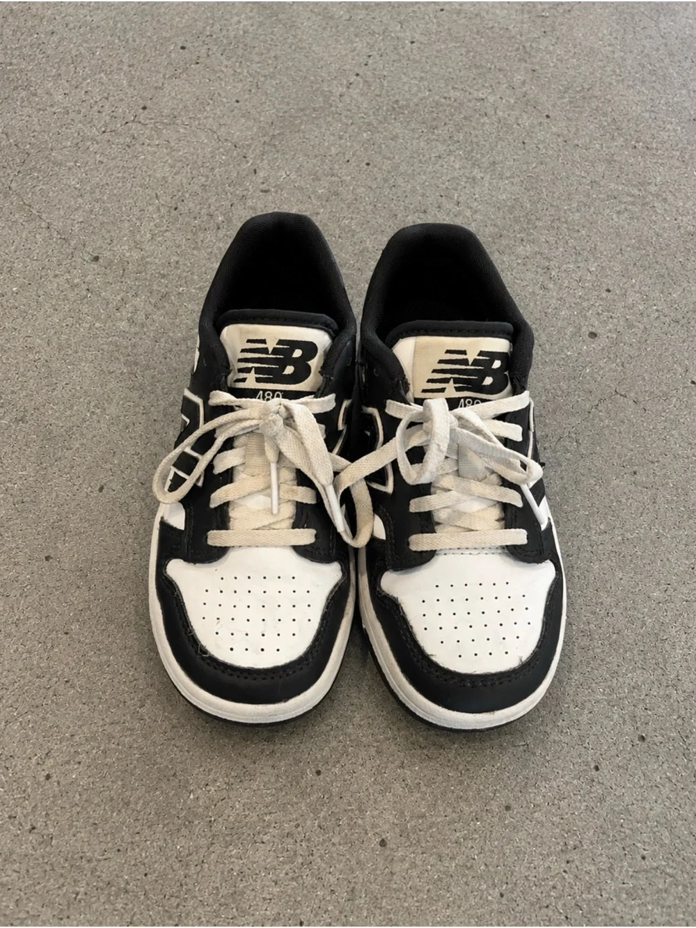 New Balance Kids Black & White Lace-Up Sneakers